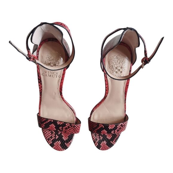 Vince Camuto Pink and Black Heeled Sandals with Ankle Strap - Picture 3 of 6